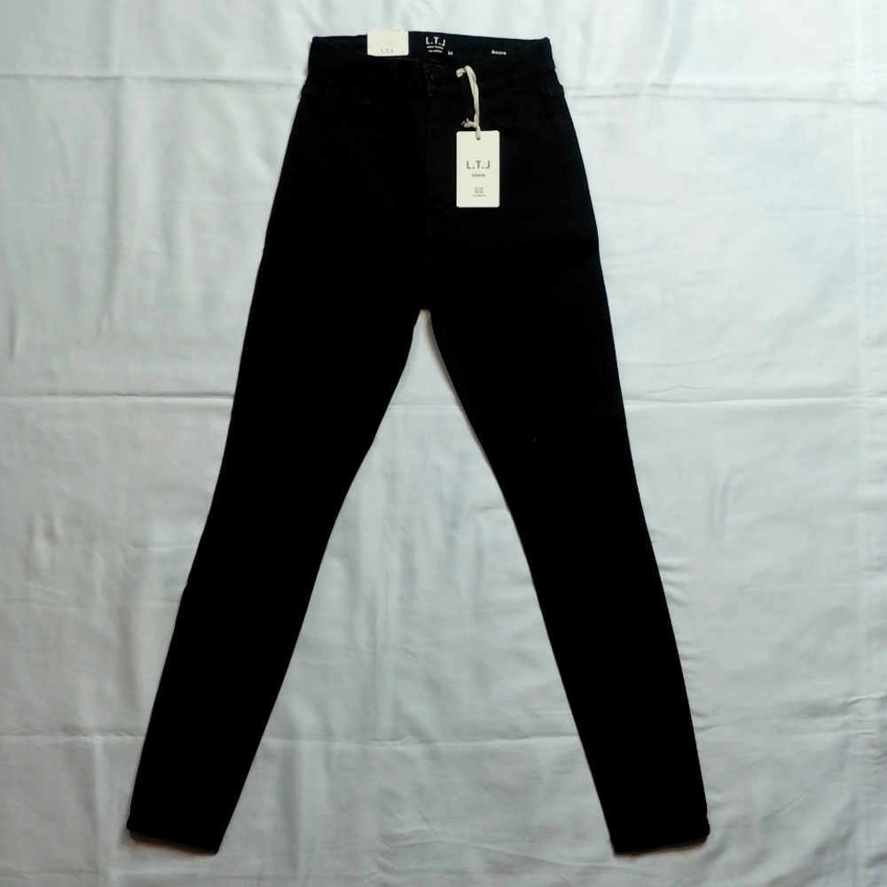 L.T.J. Letters to Juliet Amore Black High Waist Stretch Denim Skinny Jeans Sz 24
